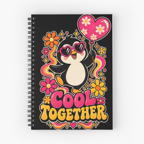 Item preview, Cool Together – Cute Groovy Penguin Valentine designed and sold by Ajdaprint.