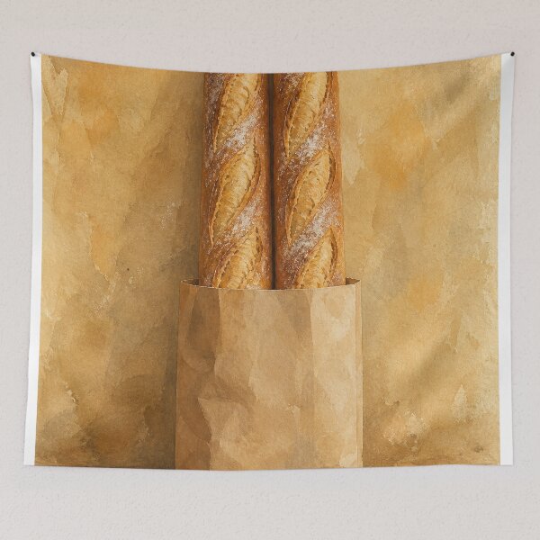 Item preview, Baguette Pair in Paper Watercolour designed and sold by GoldenHourWalls.