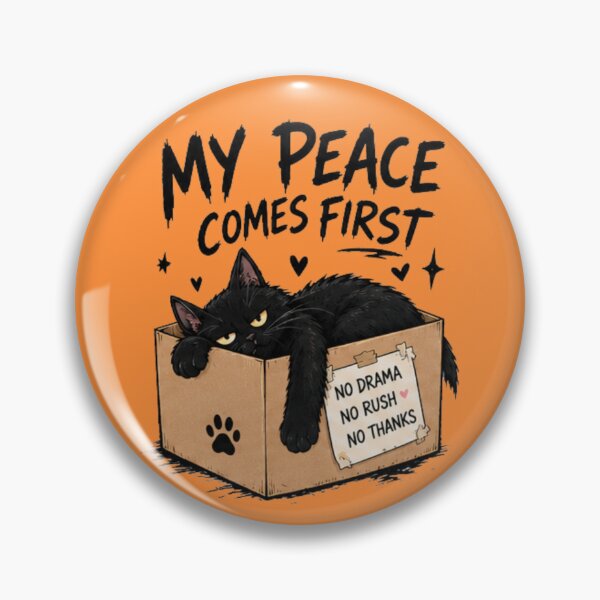 Item preview, My Peace Comes First Funny Black Cat Design designed and sold by ArtivoNest.