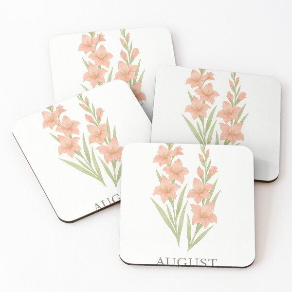 Item preview, August Gladiolus Birth Flower, Peach Botanical Floral Wall Art designed and sold by NarjaShop.