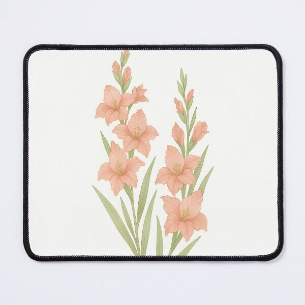Item preview, August Gladiolus Birth Flower, Peach Botanical Floral Wall Art designed and sold by NarjaShop.