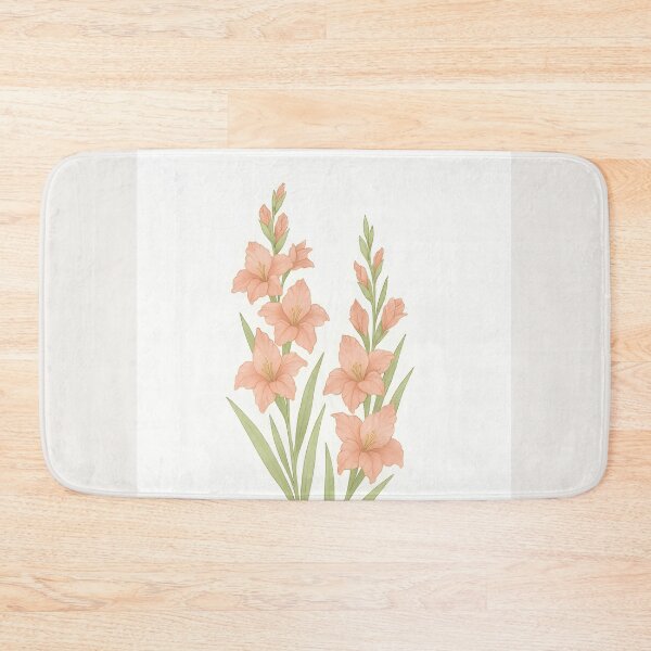 Item preview, August Gladiolus Birth Flower, Peach Botanical Floral Wall Art designed and sold by NarjaShop.