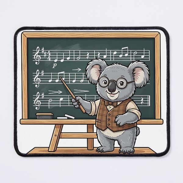 Item preview, Cute Koala Music Teacher - Funny Animal Music Class Illustration designed and sold by Wild-way Art.
