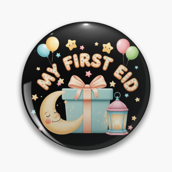 Item preview, "My First Eid" 3D Pastel Gift Box, Moon & Cookie Letters (V.2) designed and sold by D-Islamic.