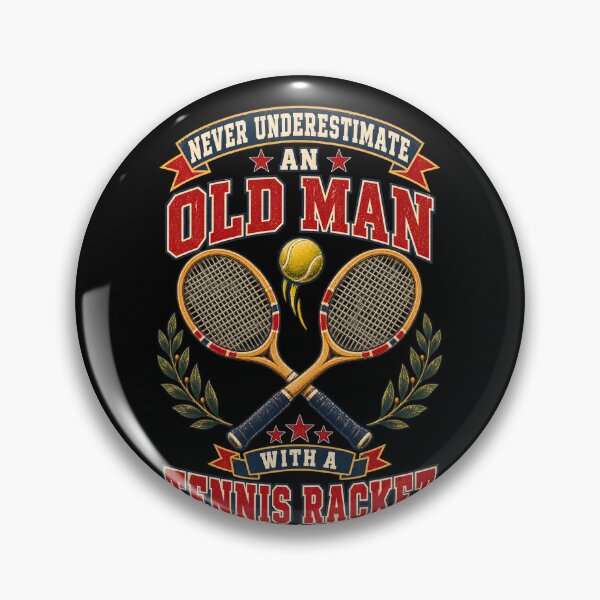 Item preview, Never Underestimate an Old Man With a Tennis Racket – Vintage Collegiate Tennis designed and sold by Ajdaprint.