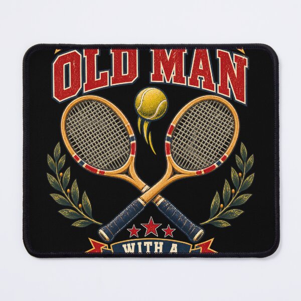 Item preview, Never Underestimate an Old Man With a Tennis Racket – Vintage Collegiate Tennis designed and sold by Ajdaprint.