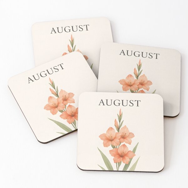 Item preview, August Gladiolus Birth Flower, Peach Botanical Floral Wall Art designed and sold by NarjaShop.