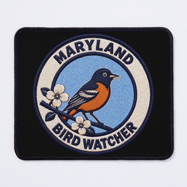 Item preview, Maryland Bird Watcher Baltimore Oriole Embroidered Patch designed and sold by The-Drip-Studio.