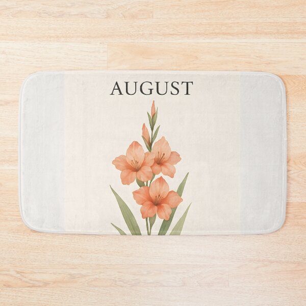 Item preview, August Gladiolus Birth Flower, Peach Botanical Floral Wall Art designed and sold by NarjaShop.