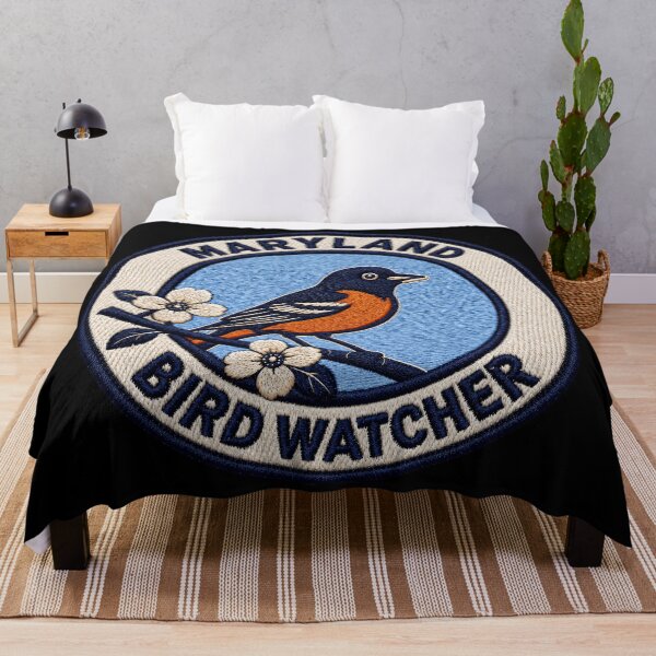 Item preview, Maryland Bird Watcher Baltimore Oriole Embroidered Patch designed and sold by The-Drip-Studio.