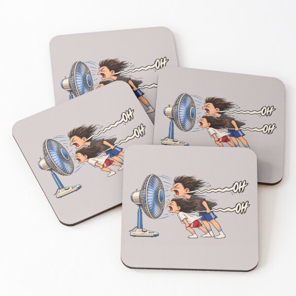 Item preview,  Funny Fan Blown Away Cartoon Summer Humor designed and sold by waikibi ⭐⭐⭐⭐⭐.
