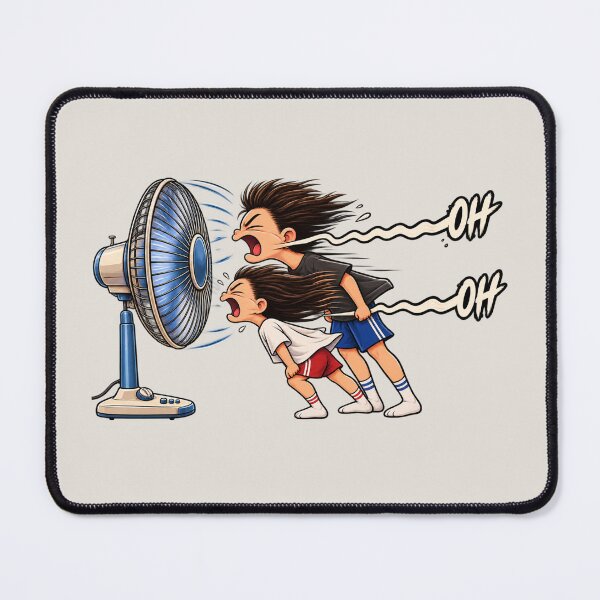Item preview, Funny Fan Blown Away Cartoon Summer Humor designed and sold by waikibi ⭐⭐⭐⭐⭐.