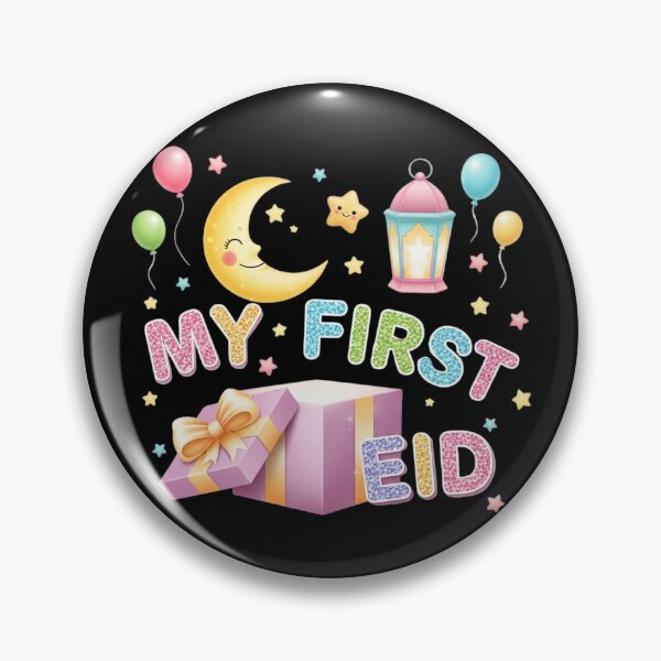 Item preview, "My First Eid" Glittery Letters, Gift Box & Smiling Moon (V.1) designed and sold by D-Islamic.