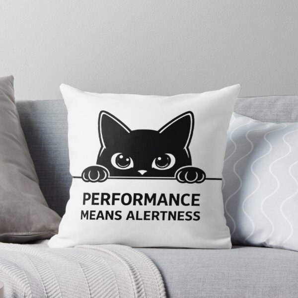 Item preview, Black Cat Quote – Performance Means Alertness Cute Peeking Cat Minimalist designed and sold by PrintforDesign.