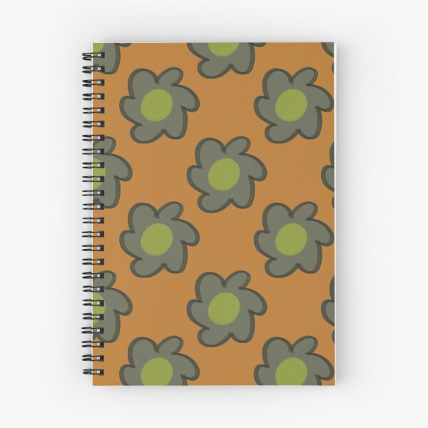 Item preview, Retro 70s Floral Pattern Green Flowers Ocher Terracotta Background designed and sold by CaramelCo.