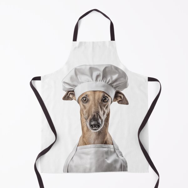 Item preview, Greyhound Chef Dog Funny Cooking Apron Hat Cute Pet Portrait designed and sold by LazyOwlStore.