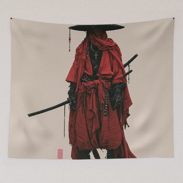 Item preview, Crimson Shadow Warrior Stands Guard designed and sold by Venon28.