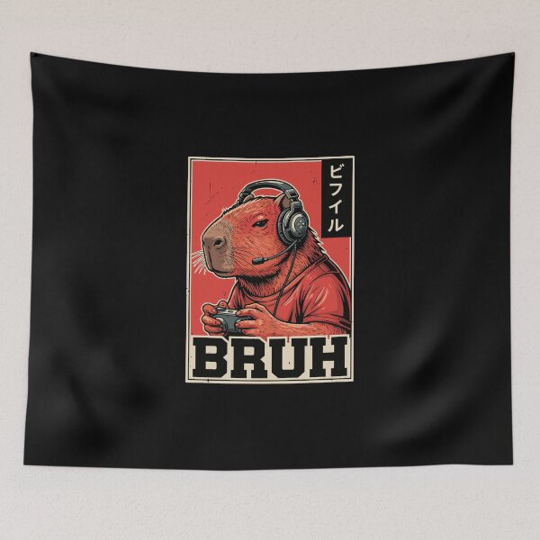 Item preview, Bruh Capybara Gaming Gamer Rodent designed and sold by PopStars1993.