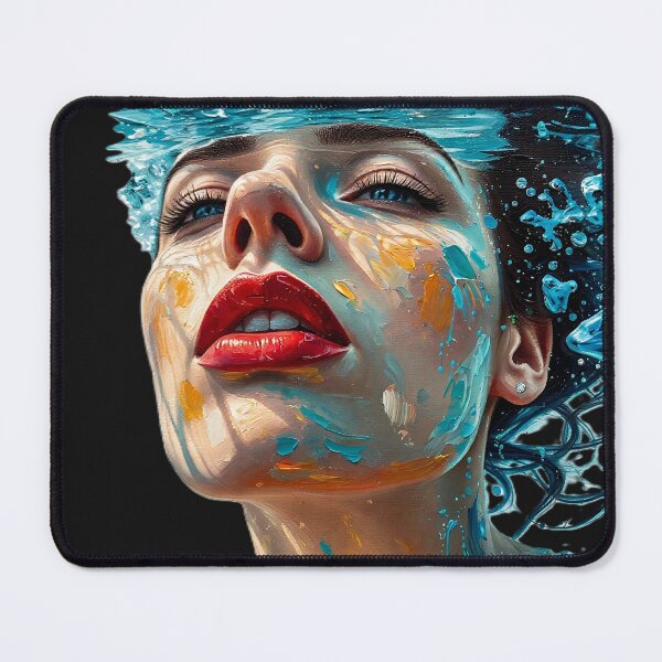 Item preview, Red Lips Underwater Splash - Acrylic Water Portrait designed and sold by Surviving Monday Club.