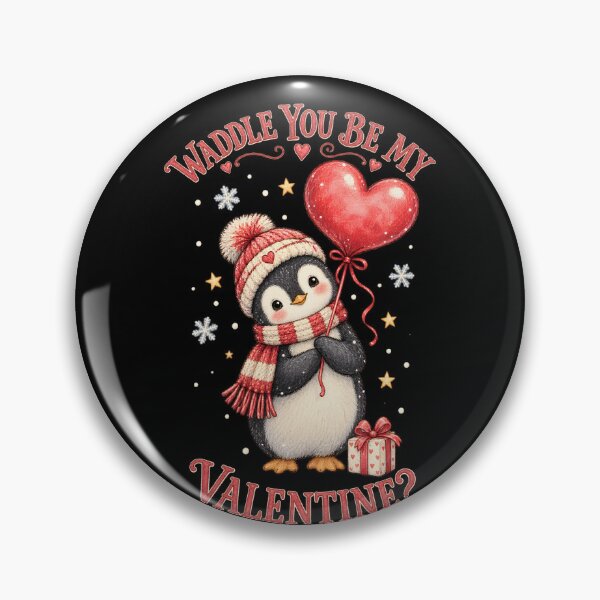 Item preview, Waddle You Be My Valentine – Cute Penguin With Heart Balloon designed and sold by Ajdaprint.