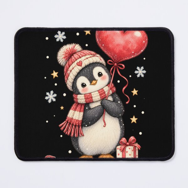 Item preview, Waddle You Be My Valentine – Cute Penguin With Heart Balloon designed and sold by Ajdaprint.