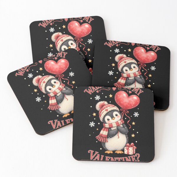 Item preview, Waddle You Be My Valentine – Cute Penguin With Heart Balloon designed and sold by Ajdaprint.