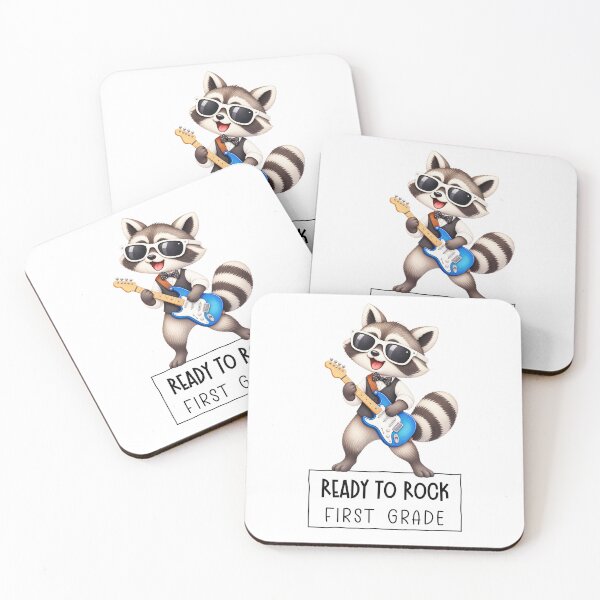 Item preview, Ready to Rock First Grade Raccoon – Back to School Gift designed and sold by Abenteuer Grundschule.