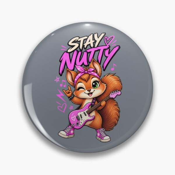 Item preview, Stay Nutty – Rock Squirrel Playing Guitar designed and sold by Aimetoi.
