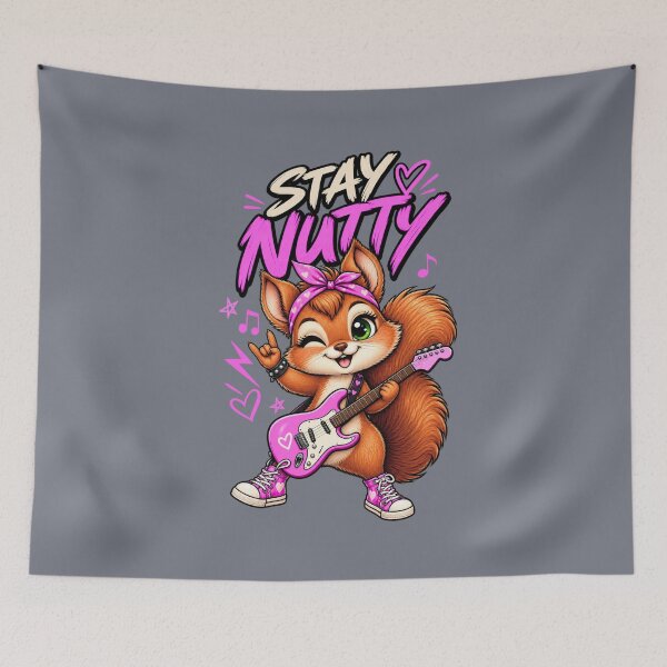 Item preview, Stay Nutty – Rock Squirrel Playing Guitar designed and sold by Aimetoi.