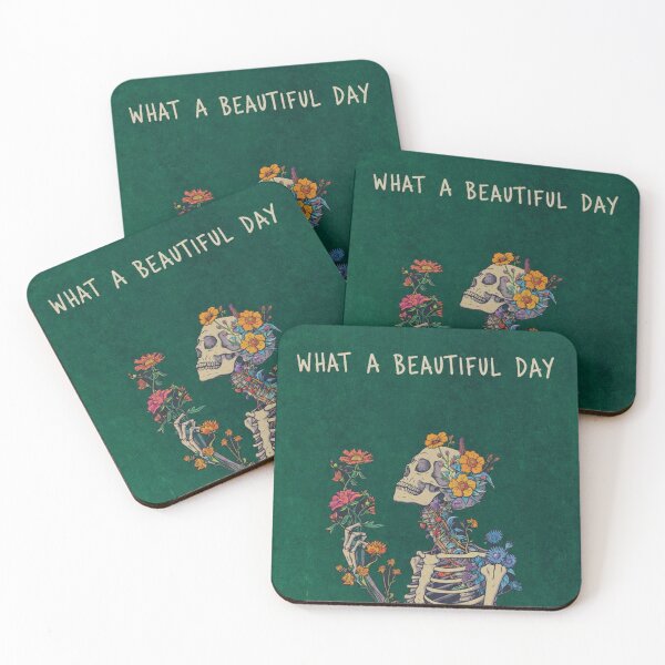 Item preview, What A Beautiful Day Floral Skeleton Vintage Illustration designed and sold by Gingergarlic.