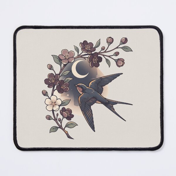 Item preview, Swallows Blossoms Mystic Crescent Moon designed and sold by MythicCotton.