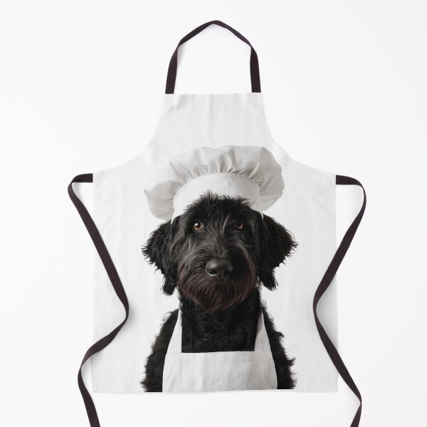 Item preview, Black Russian Terrier Chef Dog Funny Cooking Apron Hat designed and sold by LazyOwlStore.