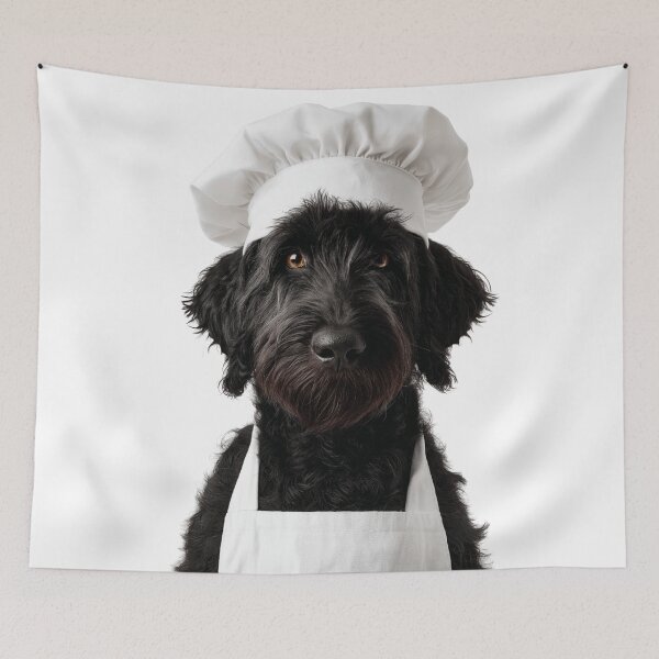 Item preview, Black Russian Terrier Chef Dog Funny Cooking Apron Hat designed and sold by LazyOwlStore.