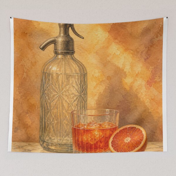 Item preview, Soda Siphon and Bitter Orange Watercolour designed and sold by GoldenHourWalls.