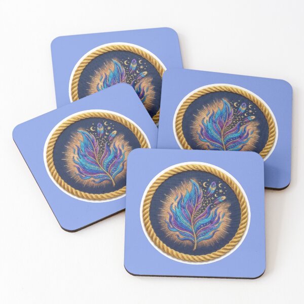 Item preview, Shimmering magical feather embroidery in blue designed and sold by Azurart2.