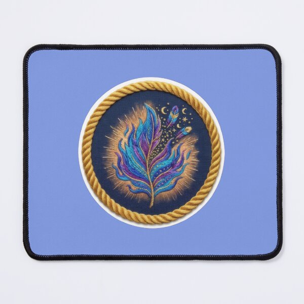 Item preview, Shimmering magical feather embroidery in blue designed and sold by Azurart2.