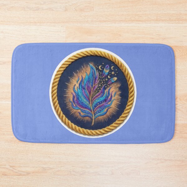 Item preview, Shimmering magical feather embroidery in blue designed and sold by Azurart2.