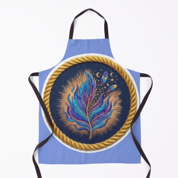 Item preview, Shimmering magical feather embroidery in blue designed and sold by Azurart2.