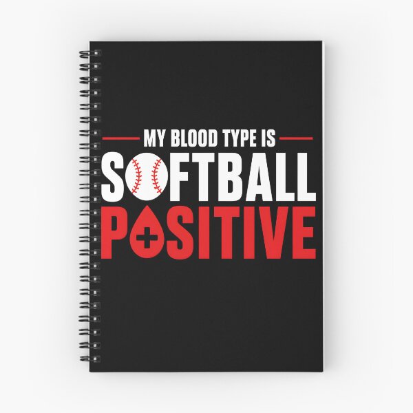 Item preview, My Blood Type Is Softball Positive Funny Softball designed and sold by ByDanielDesigns.