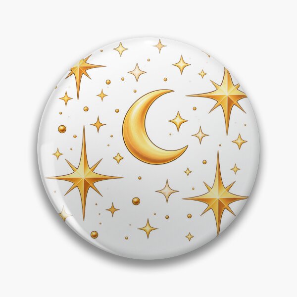 Item preview, Golden Crescent Moon and Sparkling Stars designed and sold by TinyWeird.