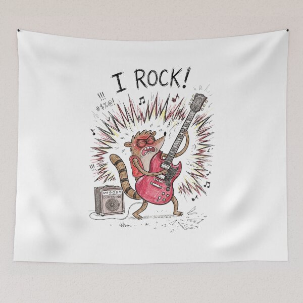 Item preview, Rigby Playing Electric Guitar I Rock Regular Show Fan Art designed and sold by FreakToons.