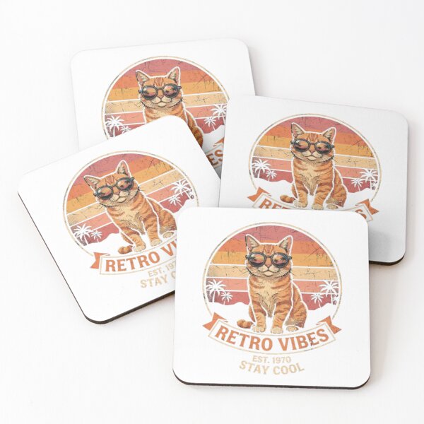 Item preview, Retro Cat Vibes – Cool Orange Tabby Cat with Sunglasses Vintage Sunset Design designed and sold by PrintforDesign.