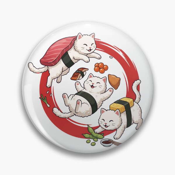 Item preview, Sushi Kitty Trio – Cute Japanese Food Cats designed and sold by Timegraf.
