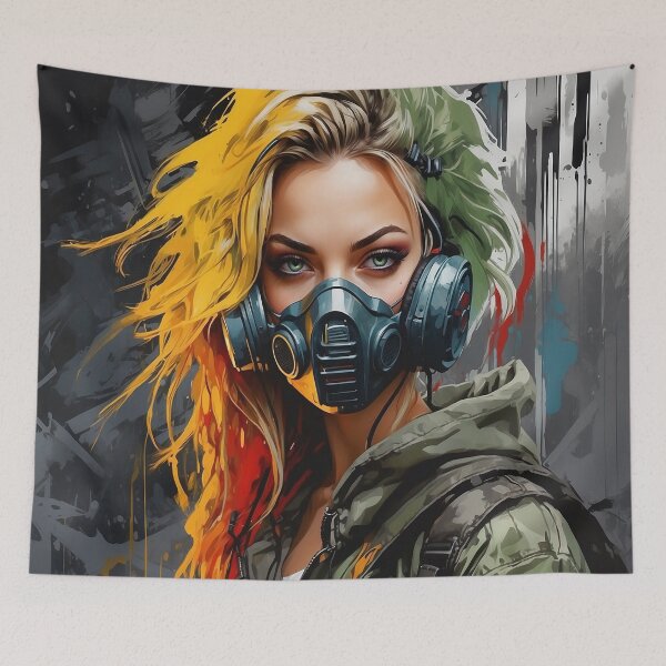 Item preview, Cyberpunk model in gas mask  designed and sold by auntpeg.