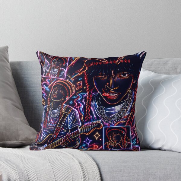 Item preview, Hongjoong ATEEZ Neon Rockstar Cyberpunk Fan Art designed and sold by looplandger.