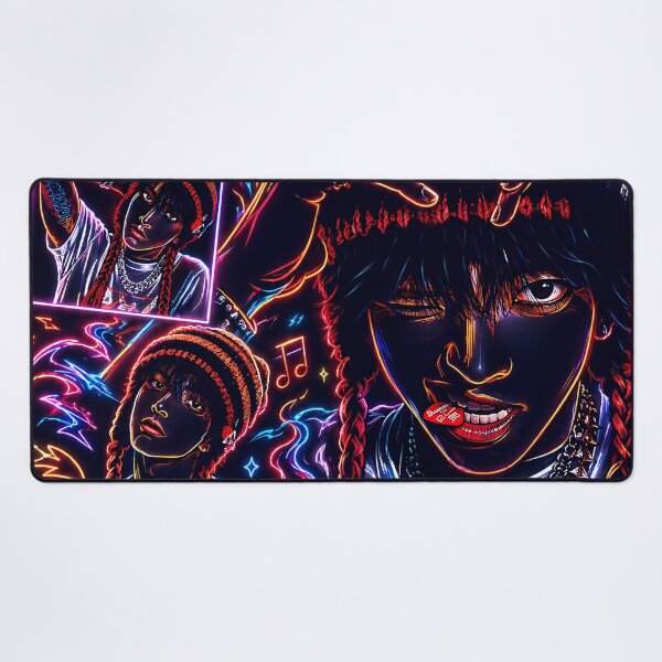 Item preview, Hongjoong ATEEZ Neon Rockstar Cyberpunk Fan Art designed and sold by looplandger.