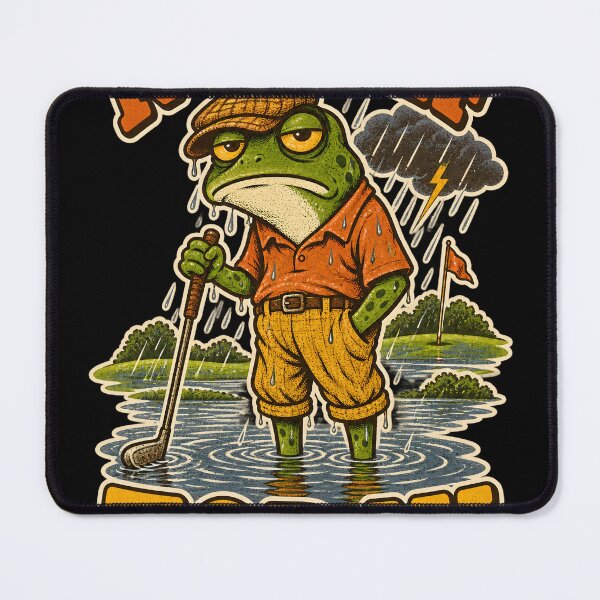 Item preview, No Golf Today – Grumpy Frog Golfer in the Rain designed and sold by Ajdaprint.