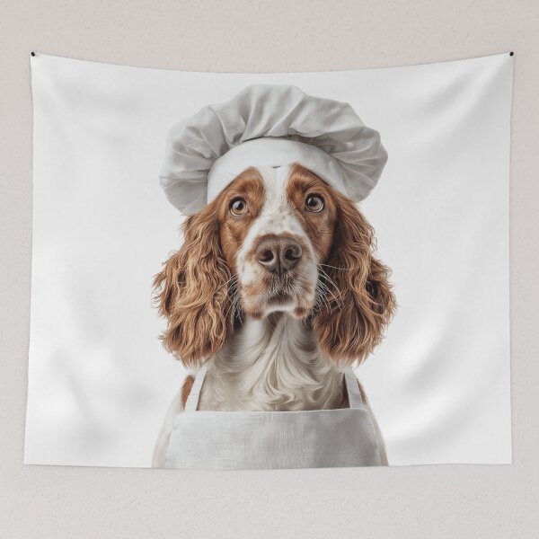 Item preview, Welsh Springer Spaniel Chef Dog Funny Cooking Apron Hat designed and sold by LazyOwlStore.