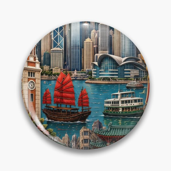 Item preview, Hong Kong China Cityscape Skyline Travel Art designed and sold by CHC.