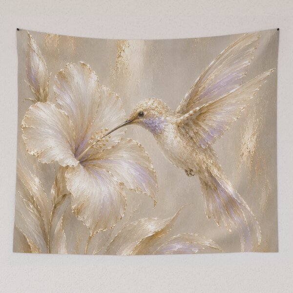Item preview, Elegant Hummingbird Among Flowers designed and sold by aurelixagency.